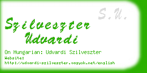 szilveszter udvardi business card